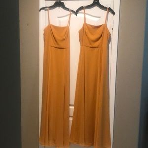 Marigold full-length dresses. $100 per dress.